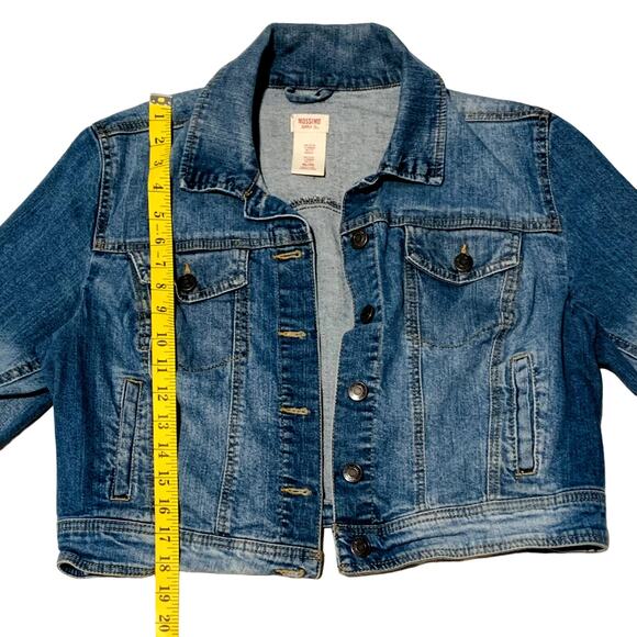 MOSSIMO Jean Jacket Cropped Sz XL Classic Boho Festival Cowgirl Western READ*** - Picture 5 of 6